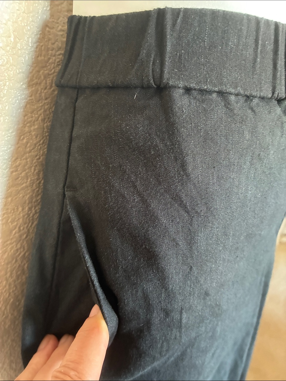J. Jill Linen Pants Women's M, Black, Stretch Pull-On, 4 pockets, Cuffs. euc - Picture 6 of 15